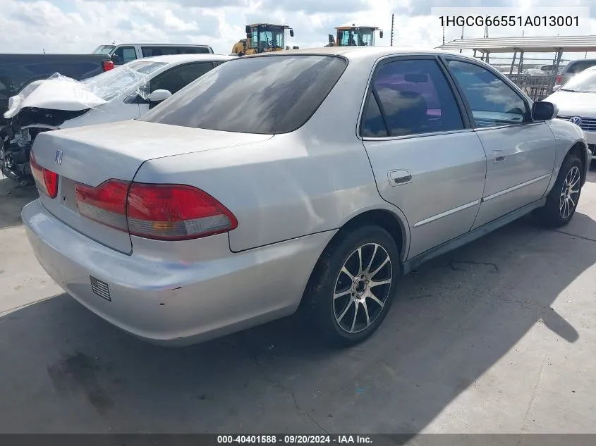 2001 Honda Accord 2.3 Lx VIN: 1HGCG66551A013001 Lot: 40401588