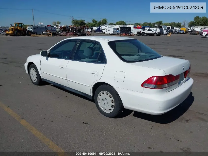 2001 Honda Accord Sdn Lx VIN: JHMCG55491C024359 Lot: 40410691