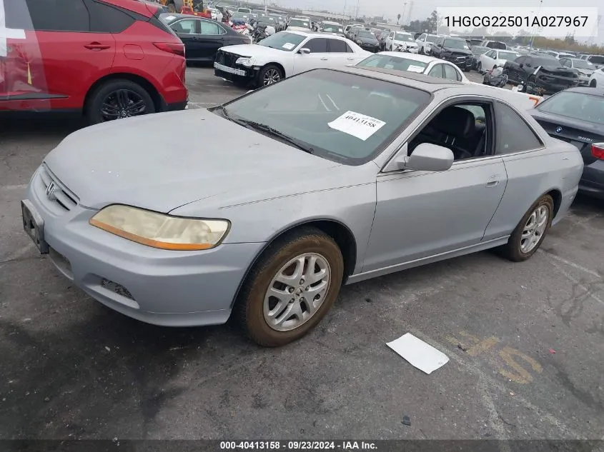 2001 Honda Accord 3.0 Ex VIN: 1HGCG22501A027967 Lot: 40413158