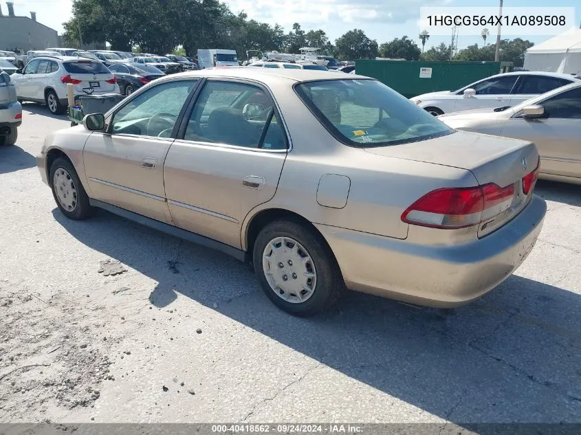 2001 Honda Accord 2.3 Lx VIN: 1HGCG564X1A089508 Lot: 40418562