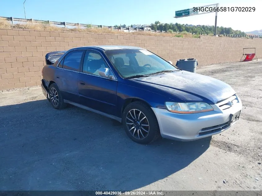 2001 Honda Accord 2.3 Lx VIN: 3HGCG66581G702029 Lot: 40429036