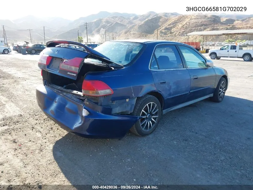 2001 Honda Accord 2.3 Lx VIN: 3HGCG66581G702029 Lot: 40429036