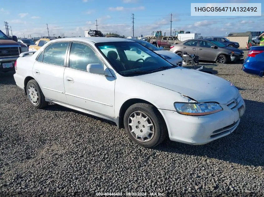 2001 Honda Accord 2.3 Lx VIN: 1HGCG56471A132492 Lot: 40446485