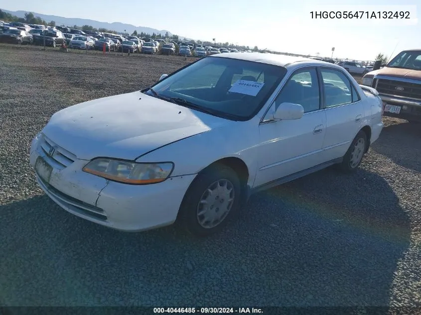 2001 Honda Accord 2.3 Lx VIN: 1HGCG56471A132492 Lot: 40446485