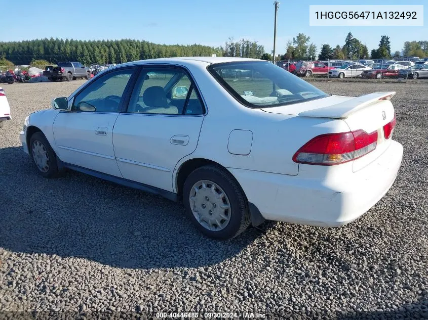 2001 Honda Accord 2.3 Lx VIN: 1HGCG56471A132492 Lot: 40446485