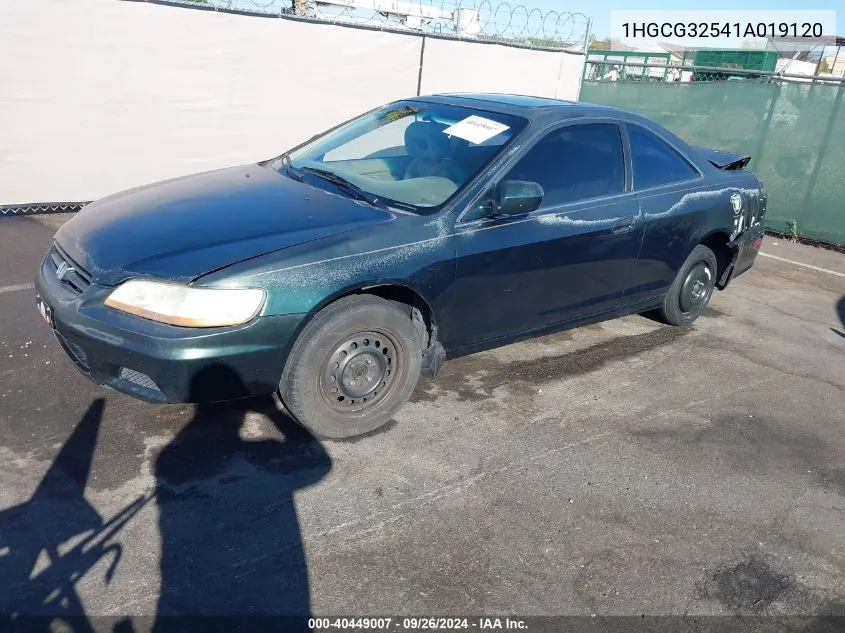 1HGCG32541A019120 2001 Honda Accord Ex