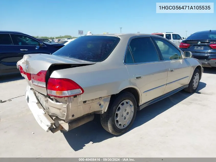 2001 Honda Accord 2.3 Lx VIN: 1HGCG56471A105535 Lot: 40458416