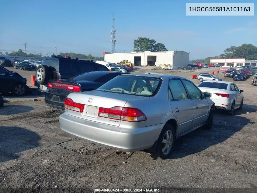 2001 Honda Accord 2.3 Lx VIN: 1HGCG56581A101163 Lot: 40460424