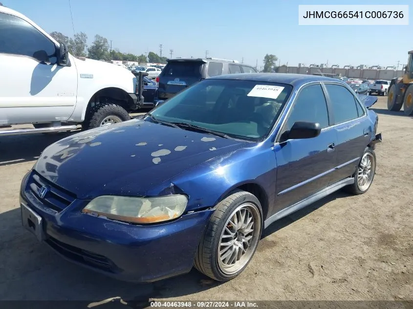 2001 Honda Accord 2.3 Lx VIN: JHMCG66541C006736 Lot: 40463948