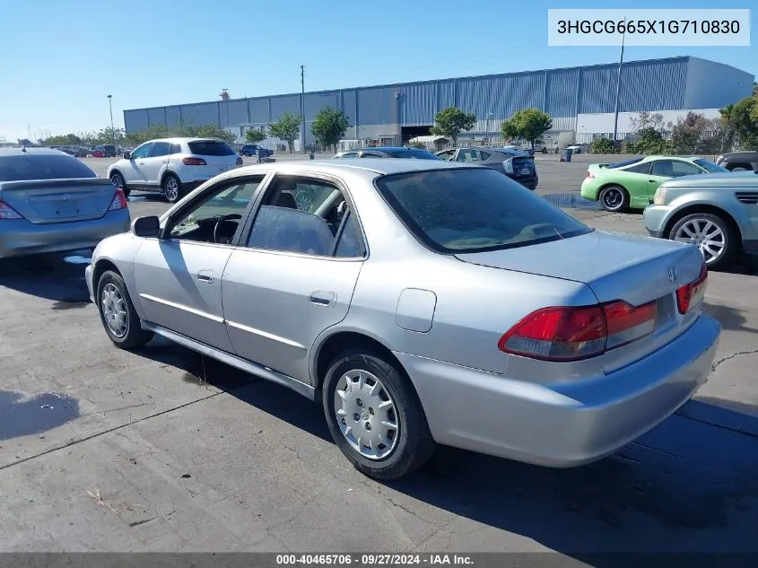 2001 Honda Accord 2.3 Lx VIN: 3HGCG665X1G710830 Lot: 40465706