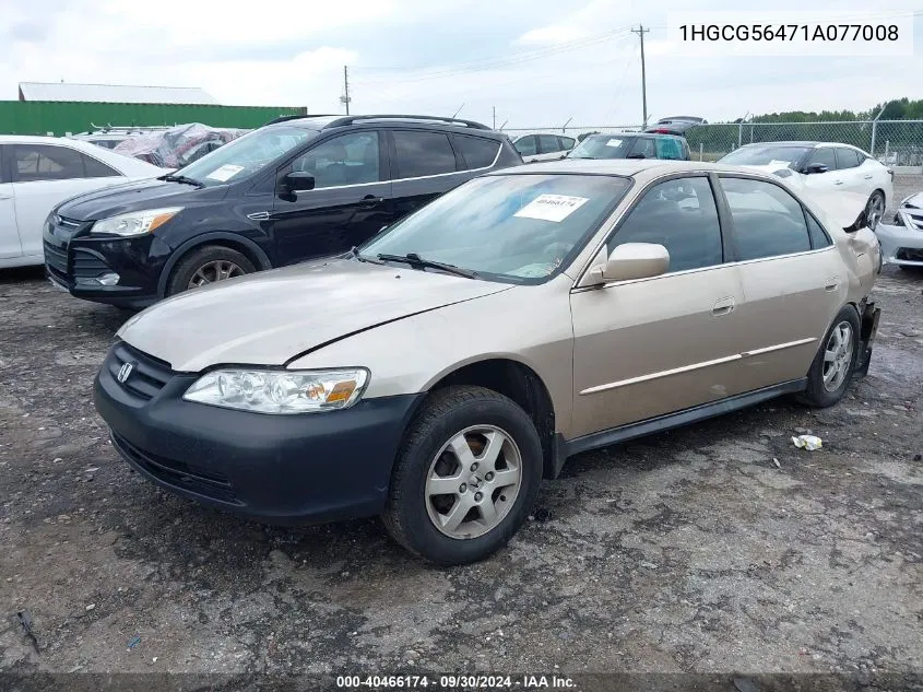 2001 Honda Accord 2.3 Lx VIN: 1HGCG56471A077008 Lot: 40466174