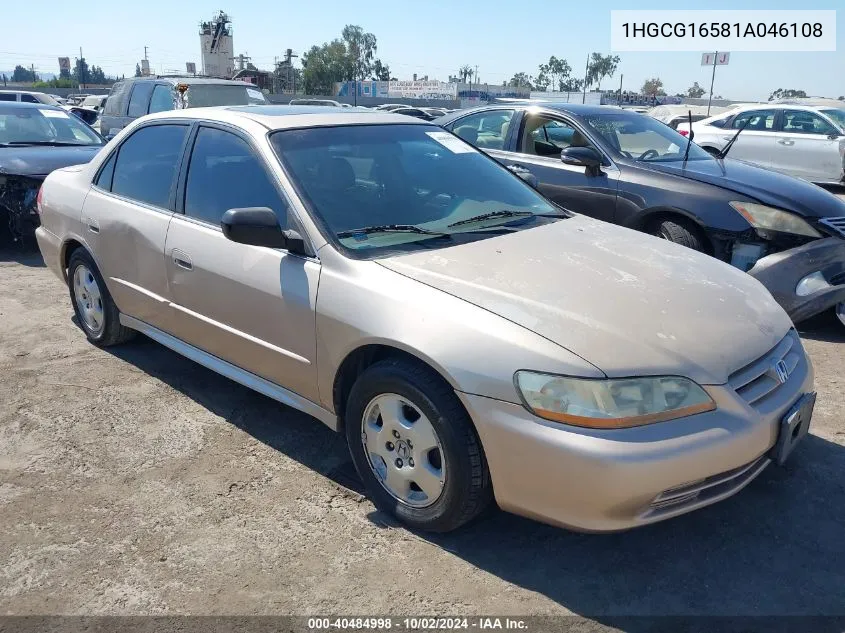 1HGCG16581A046108 2001 Honda Accord 3.0 Ex