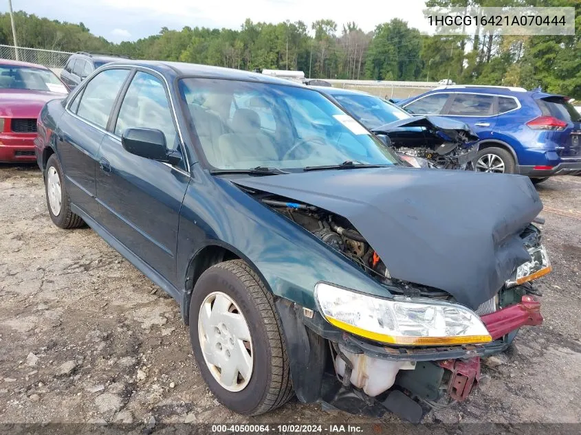 2001 Honda Accord 3.0 Lx VIN: 1HGCG16421A070444 Lot: 40500064