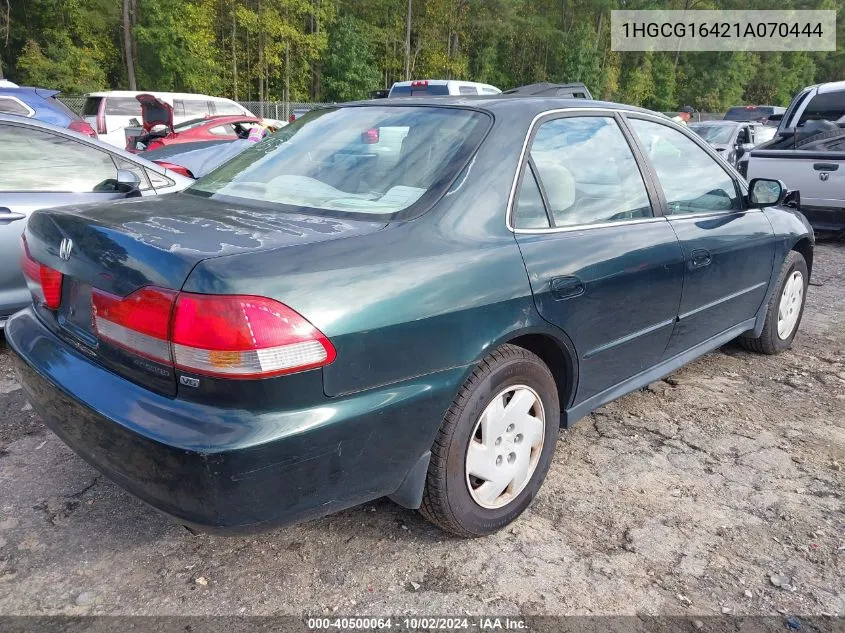 2001 Honda Accord 3.0 Lx VIN: 1HGCG16421A070444 Lot: 40500064