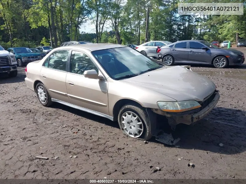 2001 Honda Accord 2.3 Lx VIN: 1HGCG56401A072121 Lot: 40503237