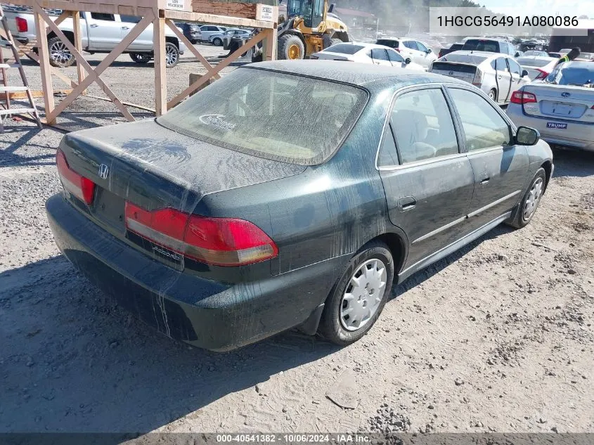 2001 Honda Accord 2.3 Lx VIN: 1HGCG56491A080086 Lot: 40541382