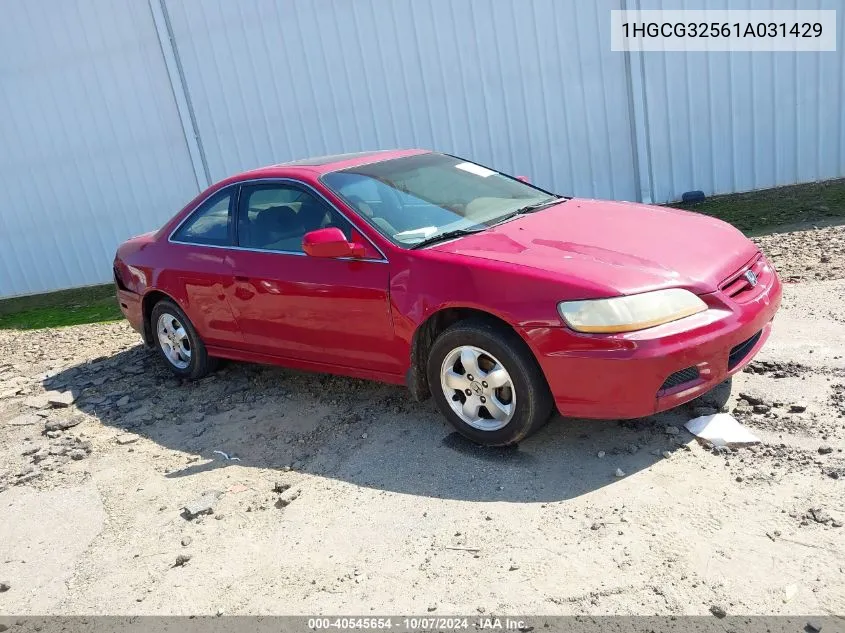 1HGCG32561A031429 2001 Honda Accord 2.3 Ex