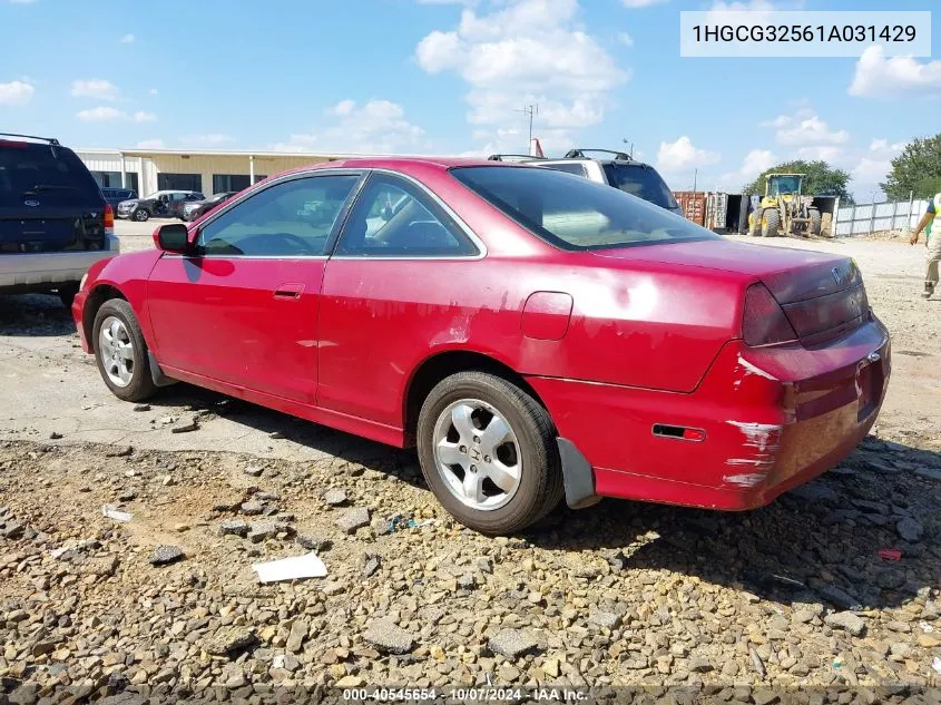 1HGCG32561A031429 2001 Honda Accord 2.3 Ex