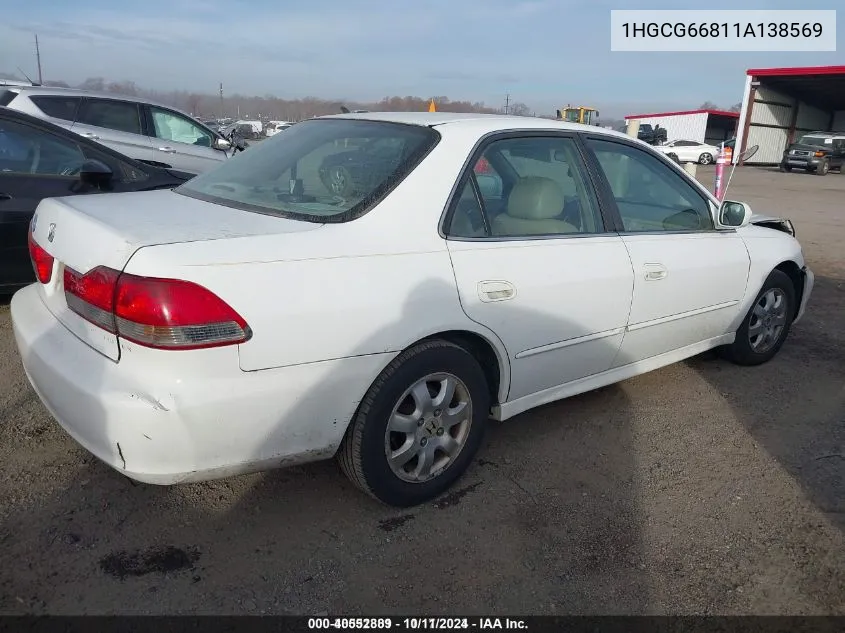 2001 Honda Accord Sdn VIN: 1HGCG66811A138569 Lot: 40552889