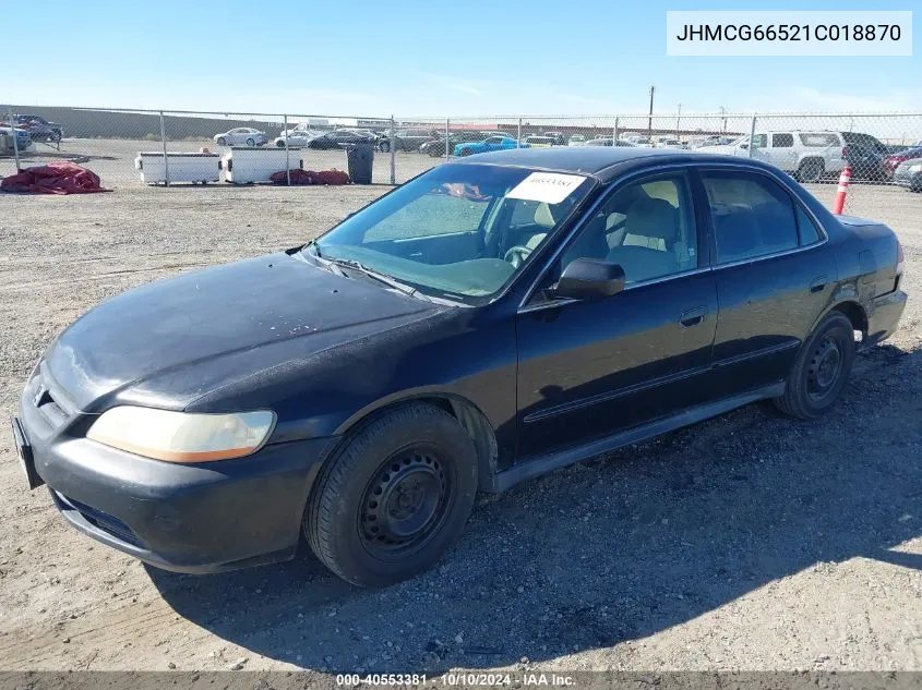 2001 Honda Accord 2.3 Lx VIN: JHMCG66521C018870 Lot: 40553381