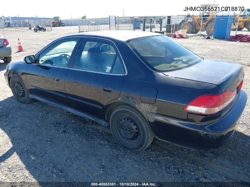 2001 Honda Accord 2.3 Lx VIN: JHMCG66521C018870 Lot: 40553381