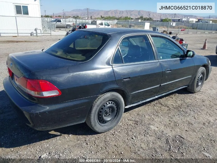 2001 Honda Accord 2.3 Lx VIN: JHMCG66521C018870 Lot: 40553381