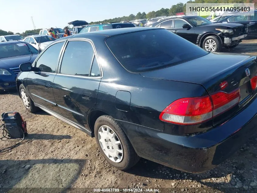 2001 Honda Accord 2.3 Lx VIN: 1HGCG56441A095403 Lot: 40587789