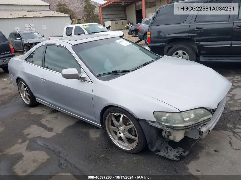 1HGCG22581A034231 2001 Honda Accord 3.0 Ex