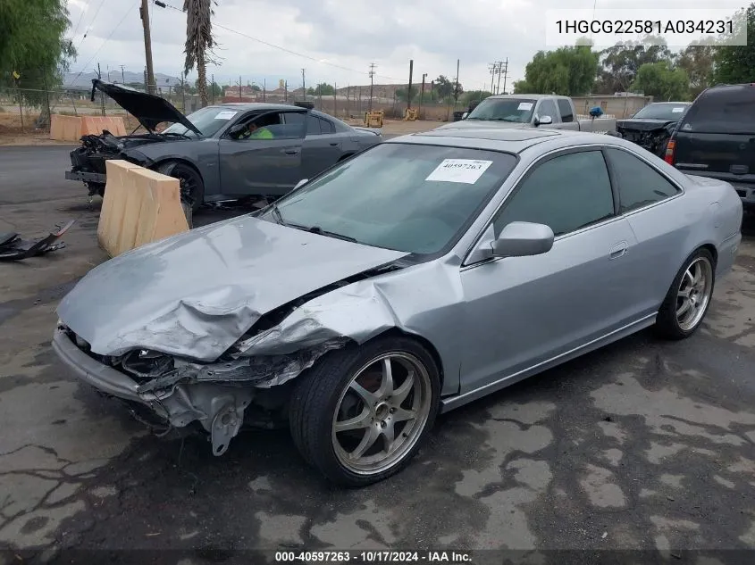 1HGCG22581A034231 2001 Honda Accord 3.0 Ex