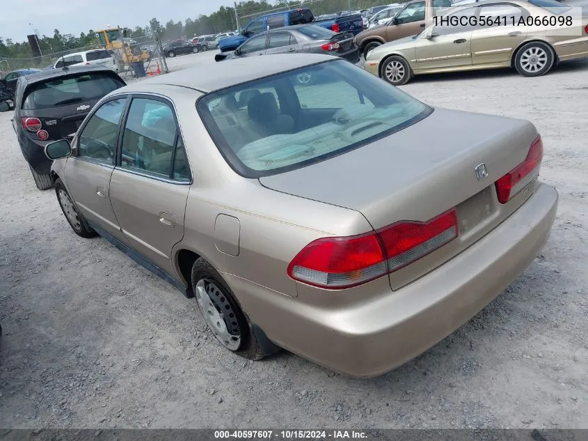 2001 Honda Accord 2.3 Lx VIN: 1HGCG56411A066098 Lot: 40597607