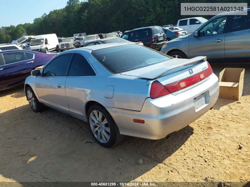 2001 Honda Accord 3.0 Ex VIN: 1HGCG22581A021348 Lot: 40601299