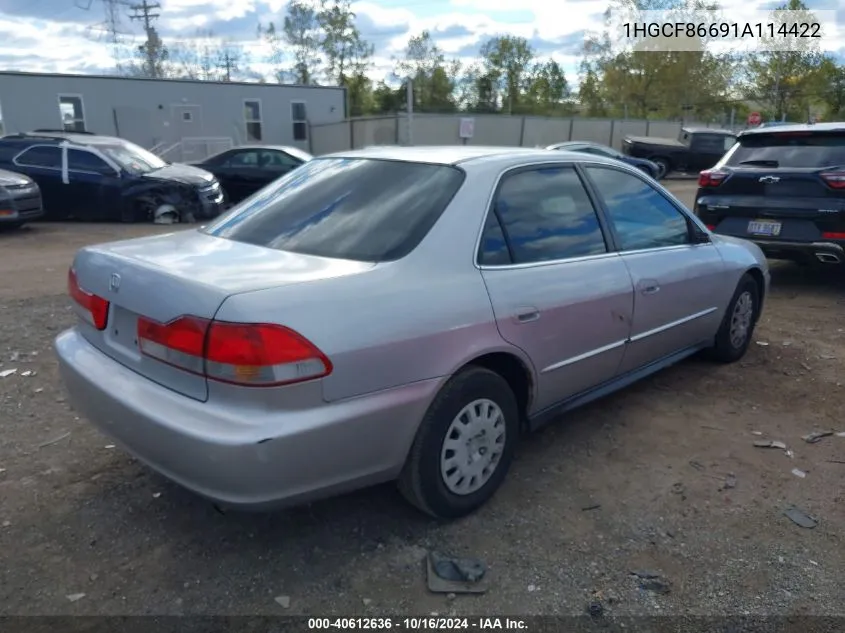 1HGCF86691A114422 2001 Honda Accord Value Package