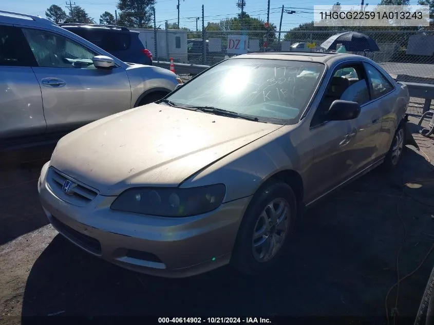 2001 Honda Accord Ex VIN: 1HGCG22591A013243 Lot: 40614902