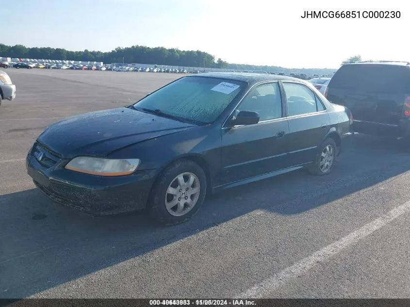 2001 Honda Accord 2.3 Ex VIN: JHMCG66851C000230 Lot: 40643983