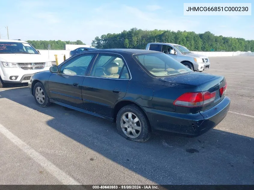 2001 Honda Accord 2.3 Ex VIN: JHMCG66851C000230 Lot: 40643983