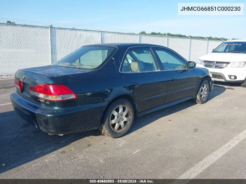 2001 Honda Accord 2.3 Ex VIN: JHMCG66851C000230 Lot: 40643983