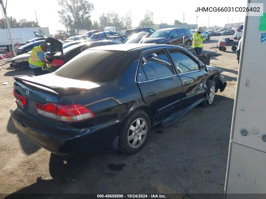 2001 Honda Accord 2.3 Ex VIN: JHMCG66031C026402 Lot: 40658898