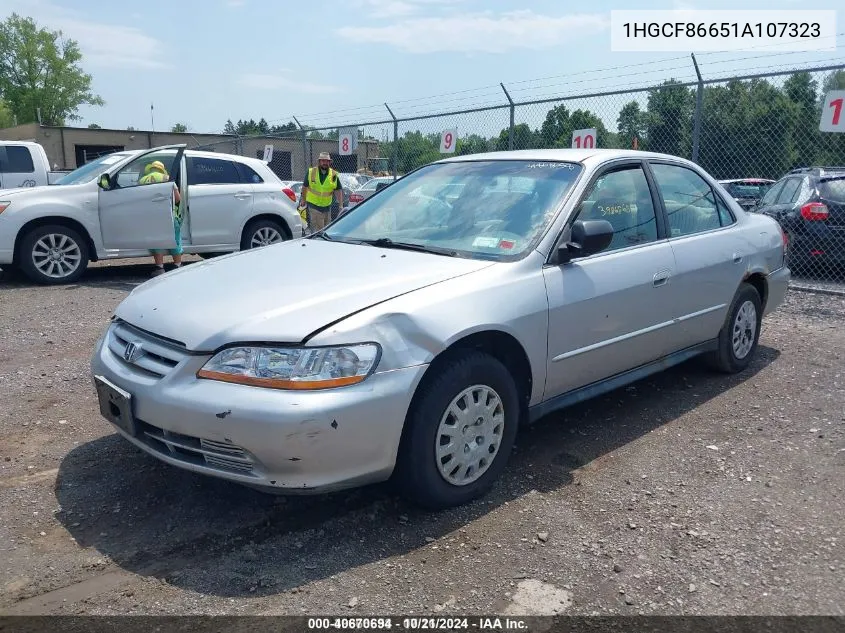 2001 Honda Accord Value Package VIN: 1HGCF86651A107323 Lot: 40670694