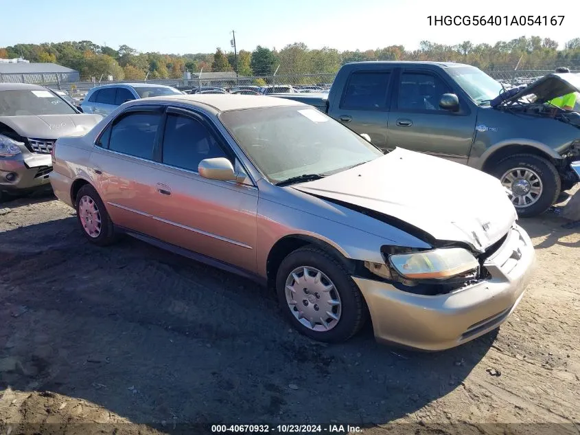 2001 Honda Accord 2.3 Lx VIN: 1HGCG56401A054167 Lot: 40670932