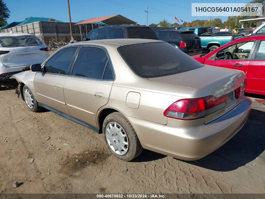 2001 Honda Accord 2.3 Lx VIN: 1HGCG56401A054167 Lot: 40670932