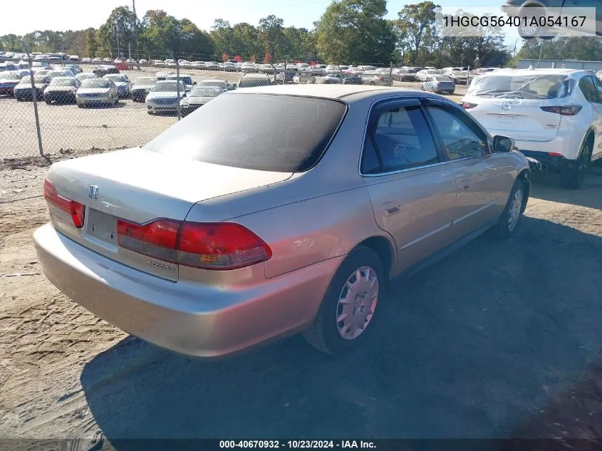 2001 Honda Accord 2.3 Lx VIN: 1HGCG56401A054167 Lot: 40670932