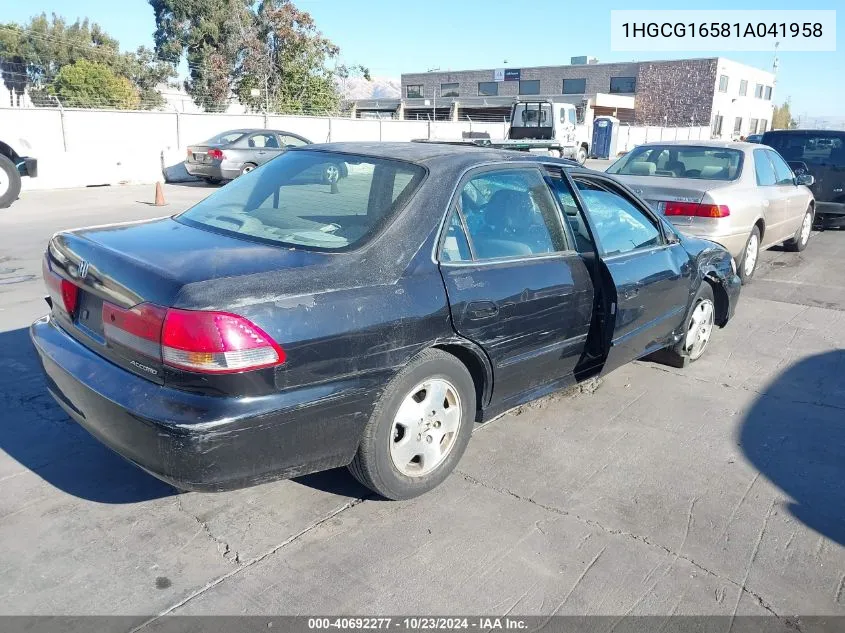 1HGCG16581A041958 2001 Honda Accord 3.0 Ex