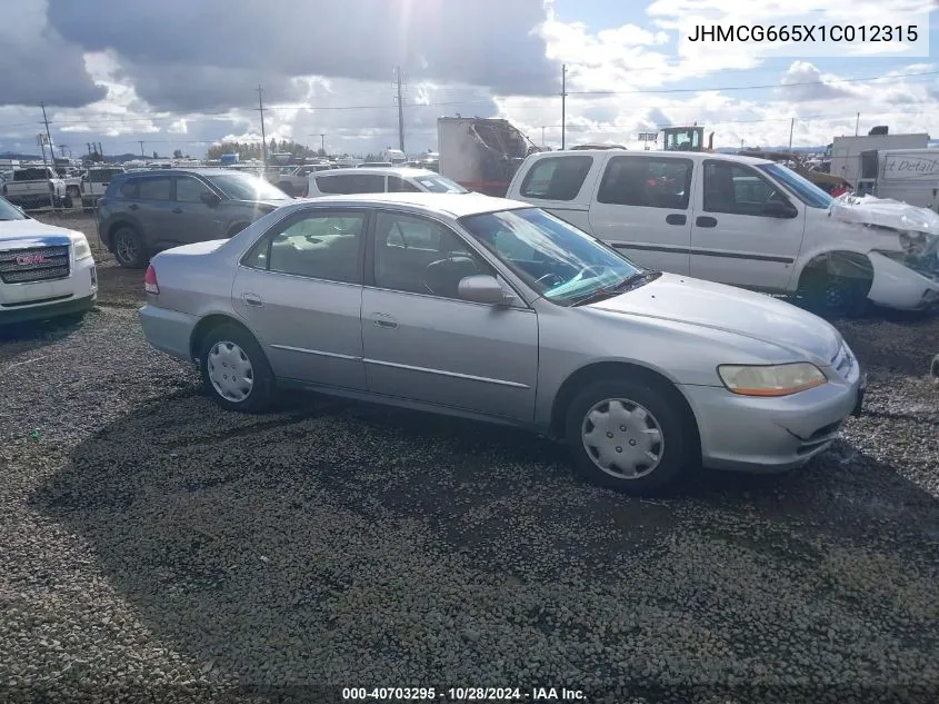 2001 Honda Accord 2.3 Lx VIN: JHMCG665X1C012315 Lot: 40703295