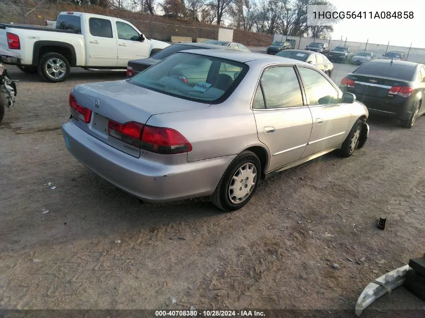 2001 Honda Accord 2.3 Lx VIN: 1HGCG56411A084858 Lot: 40708380