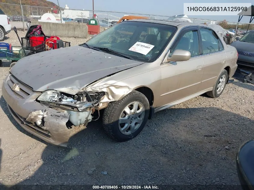 2001 Honda Accord 2.3 Ex VIN: 1HGCG66831A125998 Lot: 40709405