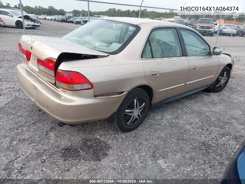 2001 Honda Accord 3.0 Lx VIN: 1HGCG164X1A064374 Lot: 40712554