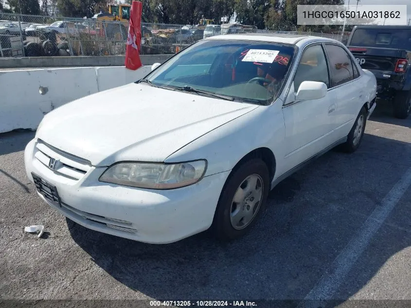 2001 Honda Accord 3.0 Ex VIN: 1HGCG16501A031862 Lot: 40713205