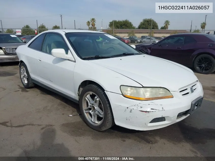 2001 Honda Accord 3.0 Lx VIN: 1HGCG22411A026057 Lot: 40767301