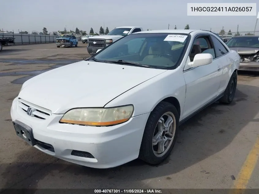 2001 Honda Accord 3.0 Lx VIN: 1HGCG22411A026057 Lot: 40767301