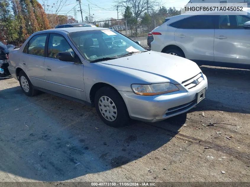 2001 Honda Accord Value Package VIN: 1HGCF86671A045052 Lot: 40773150